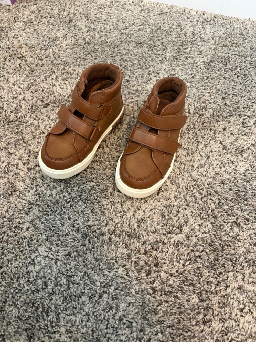 jumping beans Brown High-Top Velcro Kids Sneakers boys 8c